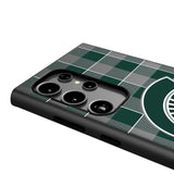 Michigan State University Spartans Plaid MagSafe Compatible Phone Case for Samsung Galaxy