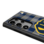 Milwaukee Brewers Plaid MagSafe Compatible Phone Case for Samsung Galaxy