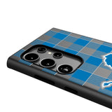 Detroit Lions Plaid MagSafe Compatible Phone Case for Samsung Galaxy