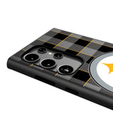 Pittsburgh Steelers Plaid MagSafe Compatible Phone Case for Samsung Galaxy