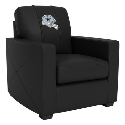 Silver Club Chair with  Dallas Cowboys Helmet Logo