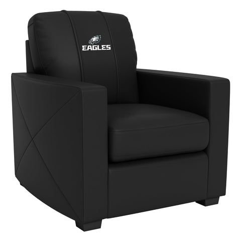 Silver Club Chair with  Philadelphia Eagles Secondary Logo