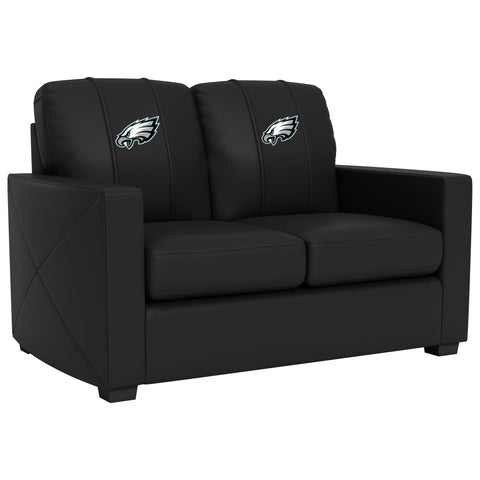 Silver Loveseat with  Philadelphia Eagles Primary Logo