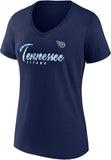 Tennessee Titans Fanatics Women's Shine Time V-Neck T-Shirt - Navy