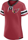 Fanatics Women's NFL Arizona Cardinals Lace-Up Bling T-Shirt