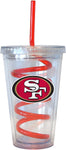 NFL San Francisco 49ers Tumbler with Swirl Straw, 16-ounce