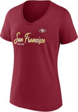 Fanatics Women's Scarlet San Francisco 49ers Shine Time V-Neck T-Shirt