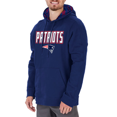 ZUBAZ NFL NEW ENGLAND PATRIOTS MEN'S LIGHTWEIGHT PERFORMANCE FRENCH TERRY HOODIE-M