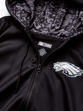 ZUBAZ NFL MEN'S PHILADELPHIA EAGLES FULL ZIP DIGITAL CAMO HOOD HOODIE, BLACK-Large