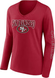 Women's Fanatics San Francisco 49ers Wordmark Long Sleeve V-Neck T-Shirt