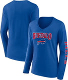 Fanatics Women's Royal Buffalo Bills Wordmark Long Sleeve V-Neck T-Shirt