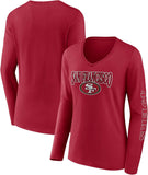 Women's Fanatics San Francisco 49ers Wordmark Long Sleeve V-Neck T-Shirt