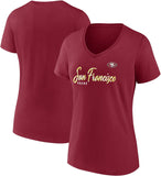Fanatics Women's Scarlet San Francisco 49ers Shine Time V-Neck T-Shirt