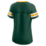 Fanatics Women's NFL Green Bay Packers Bling Athena Jersey Style Lace-up T-Shirt