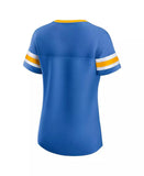 Women's Los Angeles Chargers Fanatics Navy Bling Athena Jersey Style Lace-up T-Shirt