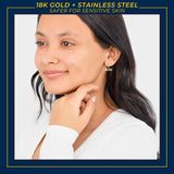 Michigan Wolverine Earrings Go Blue 18K Gold Finish