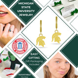 Michigan State Spartan Earrings Huggie Hoops