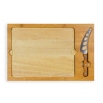 Arkansas Razorbacks Football Field - Icon Glass Top Cutting Board & Knife Set