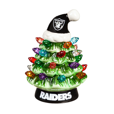 Las Vegas Raiders 4" Light Up Ceramic LED Christmas Tree