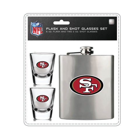 San Francisco 49ers Flask and Shot Glass Set