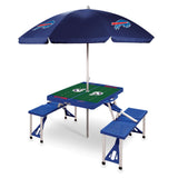 Buffalo Bills - Picnic Table Portable Folding Table with Seats and Umbrella