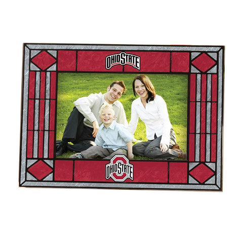 Ohio State Buckeyes Art Glass  Horizontal Picture Frame