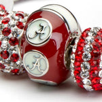 Alabama Bead Charm - Crimson Logo Stripe