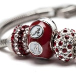 Alabama Bead Charm - Crimson Logo Stripe