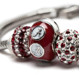 Alabama Bead Charm - Crimson Logo Stripe