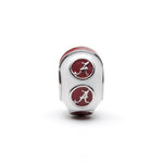Alabama Bead Charm - White Logo Stripe