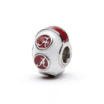Alabama Bead Charm - White Logo Stripe