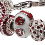 Alabama Bead Charm - White Logo Stripe