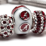 Alabama Bead Charm - White Logo Stripe