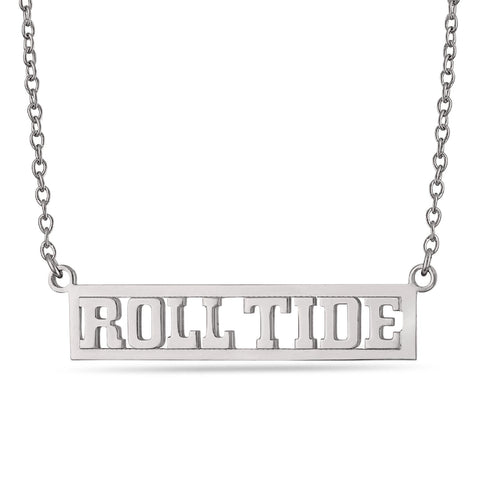 Alabama ROLL TIDE Script Bar Necklace