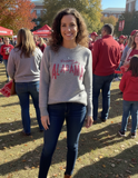 University of Alabama Crimson Tide Design Gray Crewneck Long Sleeve Sweater