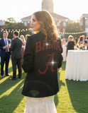 University of Alabama Bama & A Logo Ruched Black Blazer