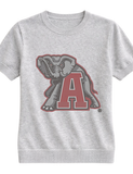 University of Alabama Big Al Block A Grey Short Sleeve Sweater