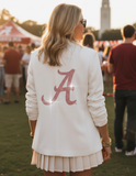 University of Alabama A Logo Ruched White Blazer