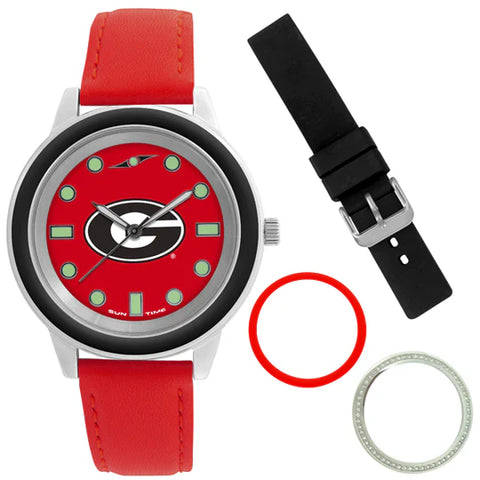 Georgia Bulldogs Unisex Colors Watch Gift Set