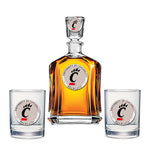 University of Cincinnati Capitol Decanter with 2 Glasses