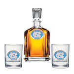 University of North Carolina Capitol Decanter with 2 Glasses