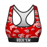 Women's Sports Bra - Ohio State Buckeyes - Logo All-Over