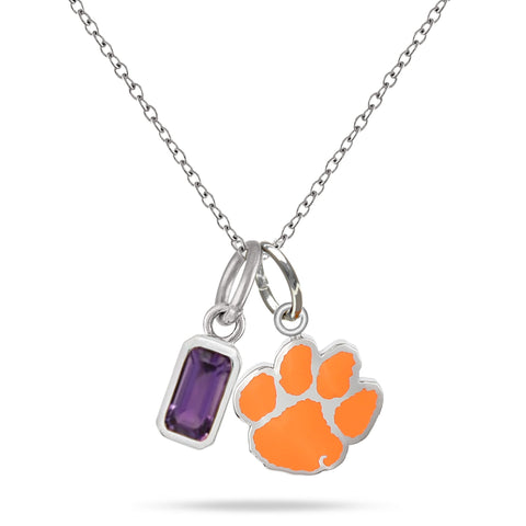 Clemson Tigers Paw Charm Necklace