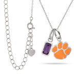 Clemson Tigers Paw Charm Necklace
