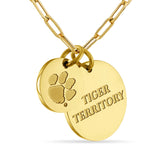 Clemson Tigers Paperclip Chain Charm Necklace
