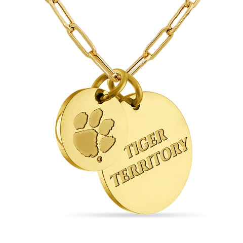 Clemson Tigers Paperclip Chain Charm Necklace