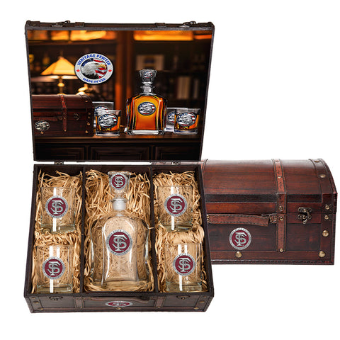 Florida State University FS Logo Capitol Decanter Chest Set