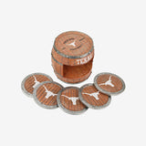 Texas 5 Pack Barrel Coaster Set