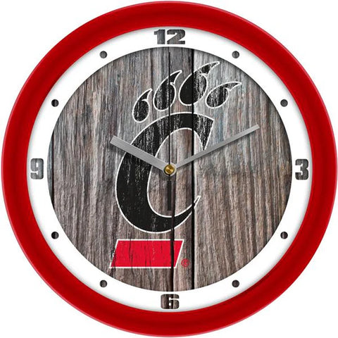 Cincinnati Bearcats - Weathered Wood Wall Clock