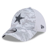 Dallas Cowboys New Era White 2024 Salute To Service Digital Camo 39THIRTY Flex Hat